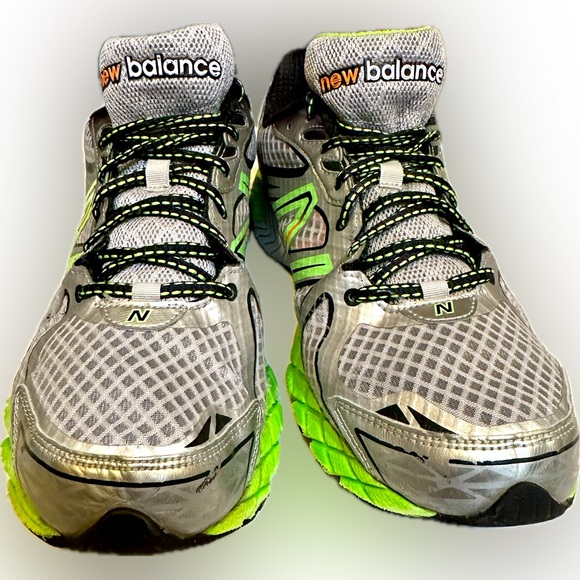 NB NEW BALANCE SNEAKERS RUN WALK ATHLETIC SZ 11.5 870v3 GRAY GREEN BLACK GLOW - Picture 2 of 14